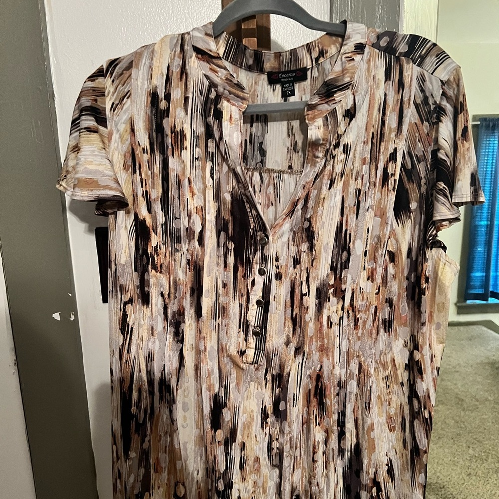 2X Patterned Women's Top